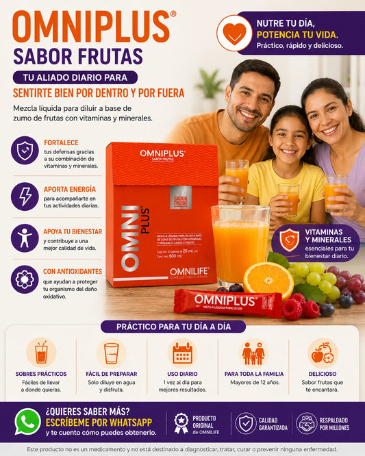 OmniPlus® Sabor Frutas | Vitaminas y Minerales en Sobres Prácticos — OMNILIFE