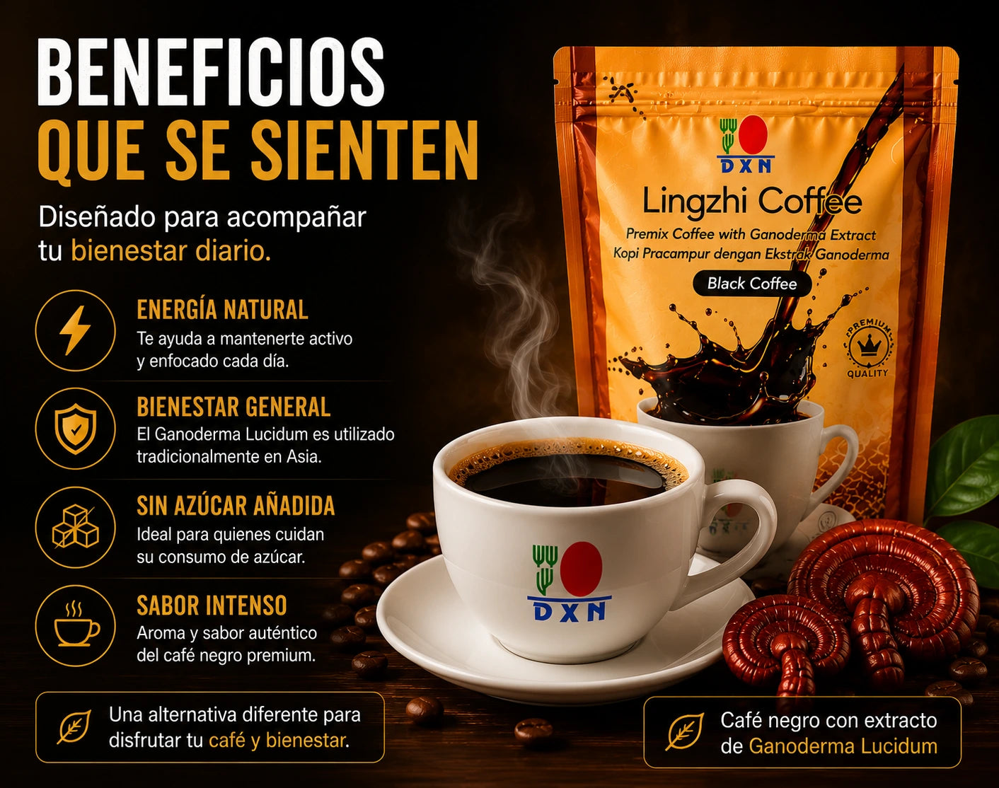 Black Lingzhi Coffee DXN | Café Ganoderma Premium