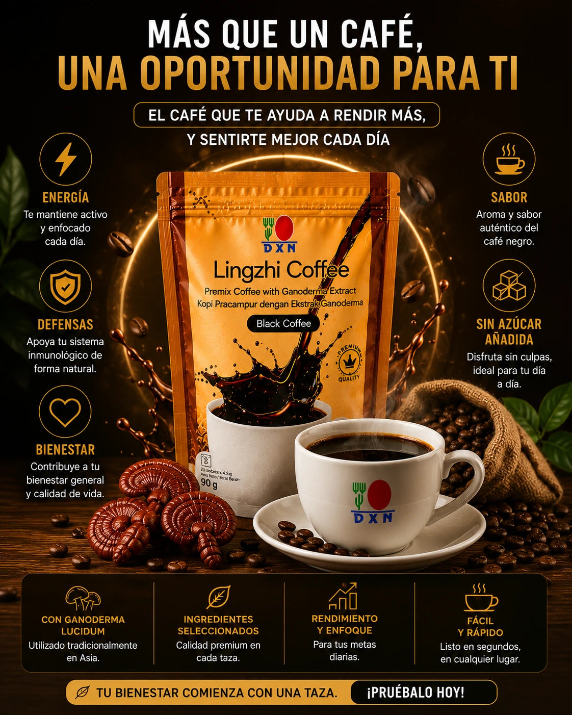 Black Lingzhi Coffee DXN | Café Ganoderma Premium