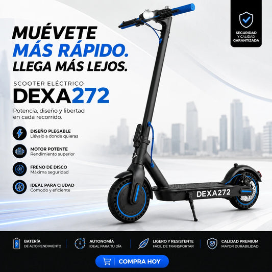 Scooter Eléctrico Plegable 350W con Bluetooth, Pantalla LCD y Autonomía de hasta 35 km