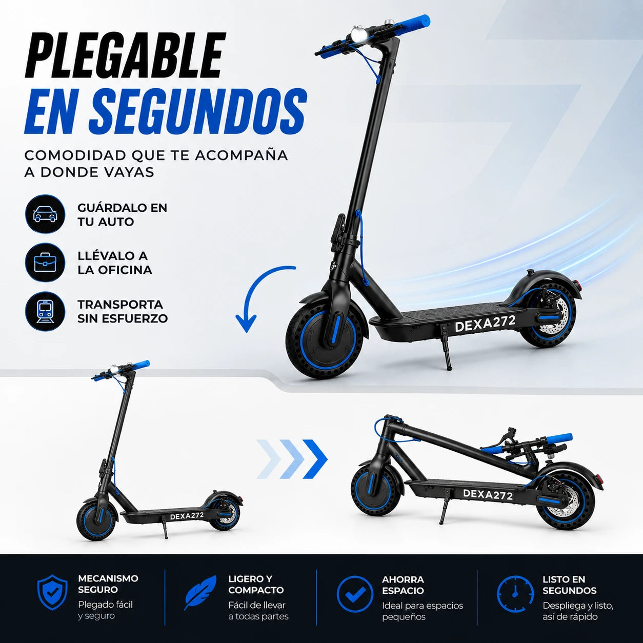Scooter Eléctrico Plegable 350W con Bluetooth, Pantalla LCD y Autonomía de hasta 35 km